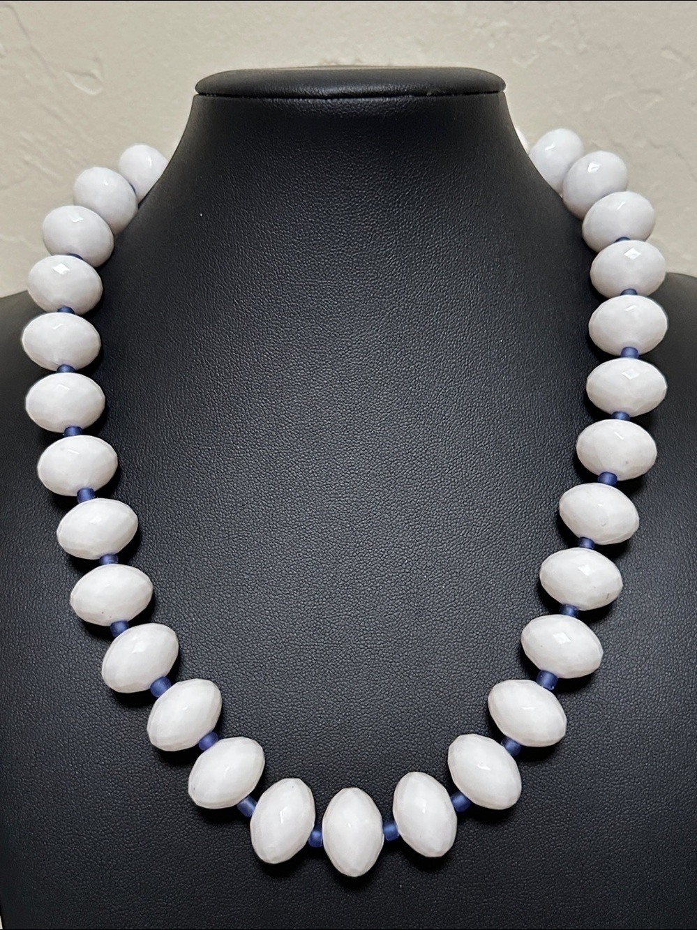 Anthropologie “Sweet Escape” Faceted White Beaded Necklace